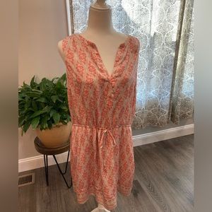 Size 14 Coral and Cream dress. Purchased at White House Black Market.